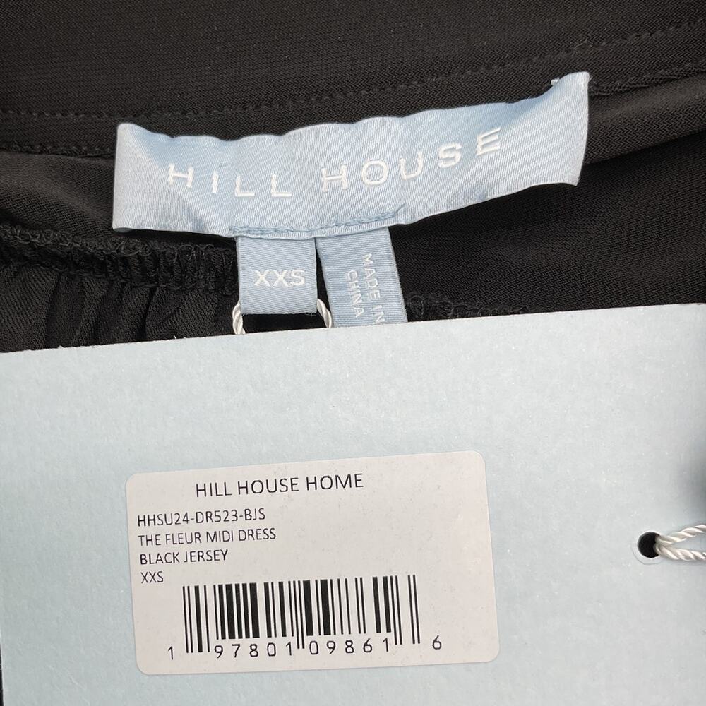 Hill House Home Elegant Black Fleur Midi Dress Size XXS NWT - Picture 4 of 5